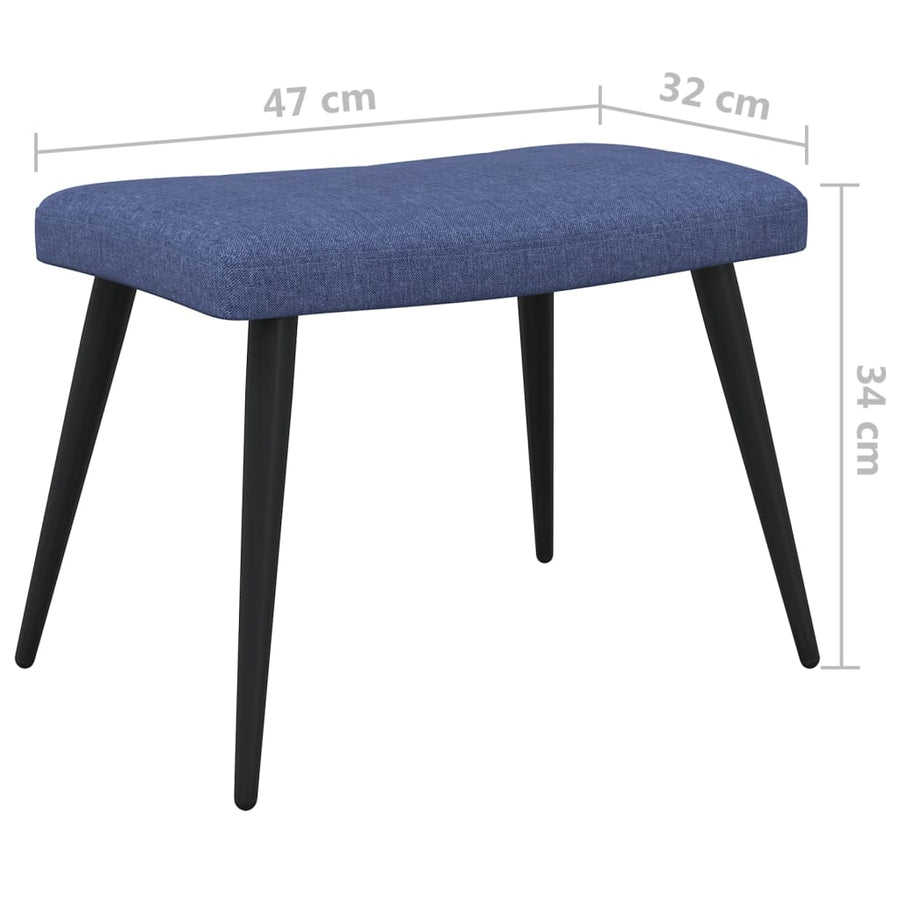 Relaxstoel Met Voetenbank Stof Blauw Met voetensteun