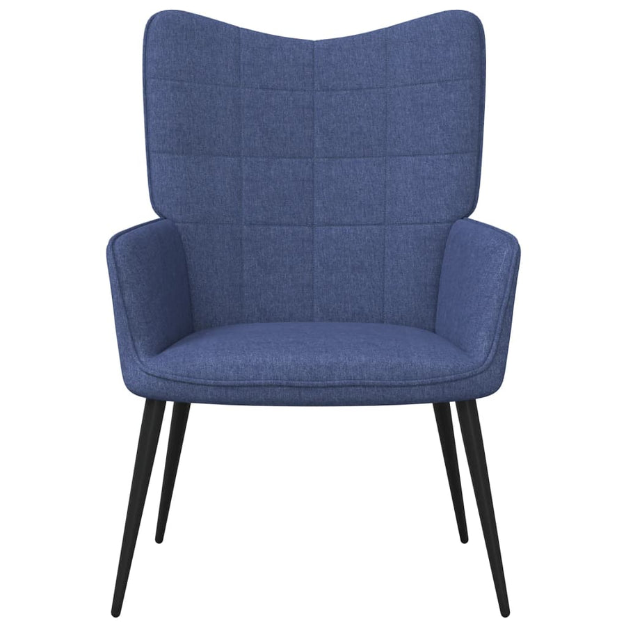 Relaxstoel Met Voetenbank Stof Blauw Met voetensteun