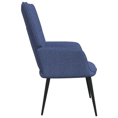 Relaxstoel Met Voetenbank Stof Blauw Met voetensteun