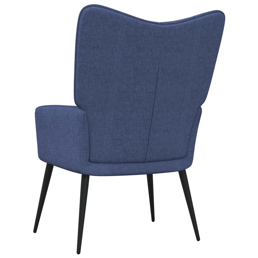 Relaxstoel Met Voetenbank Stof Blauw Met voetensteun