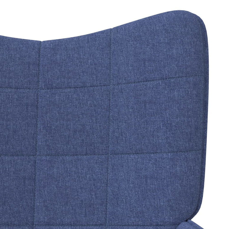Relaxstoel Met Voetenbank Stof Blauw Met voetensteun