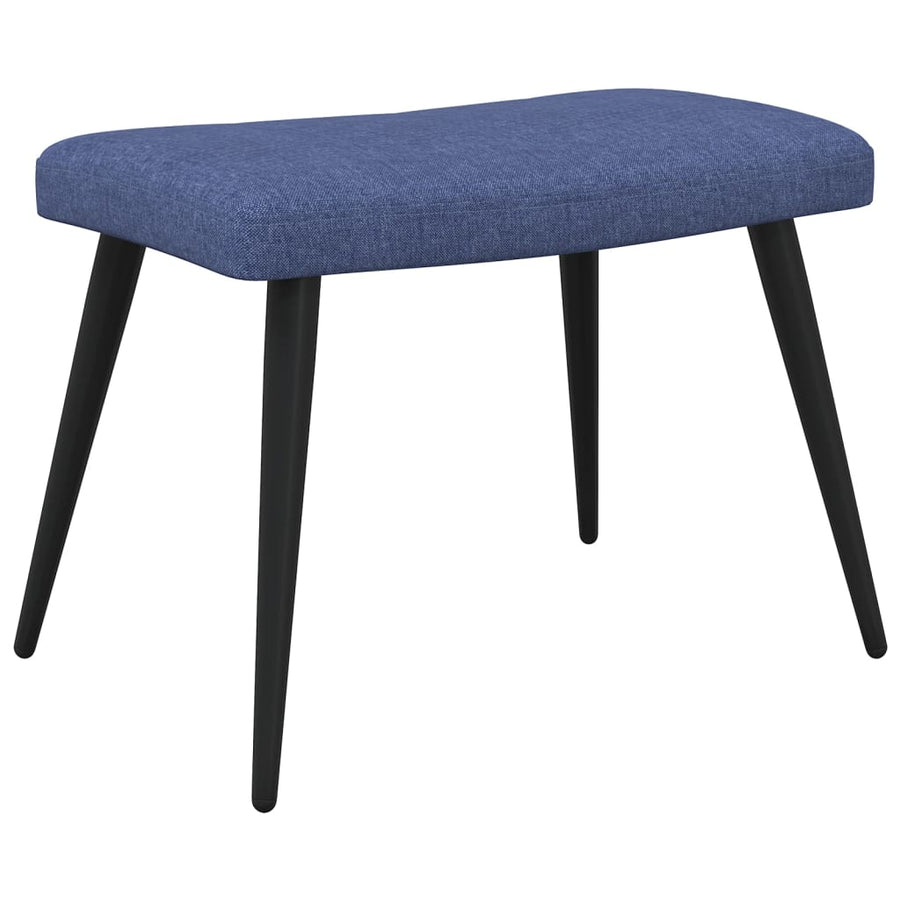 Relaxstoel Met Voetenbank Stof Blauw Met voetensteun