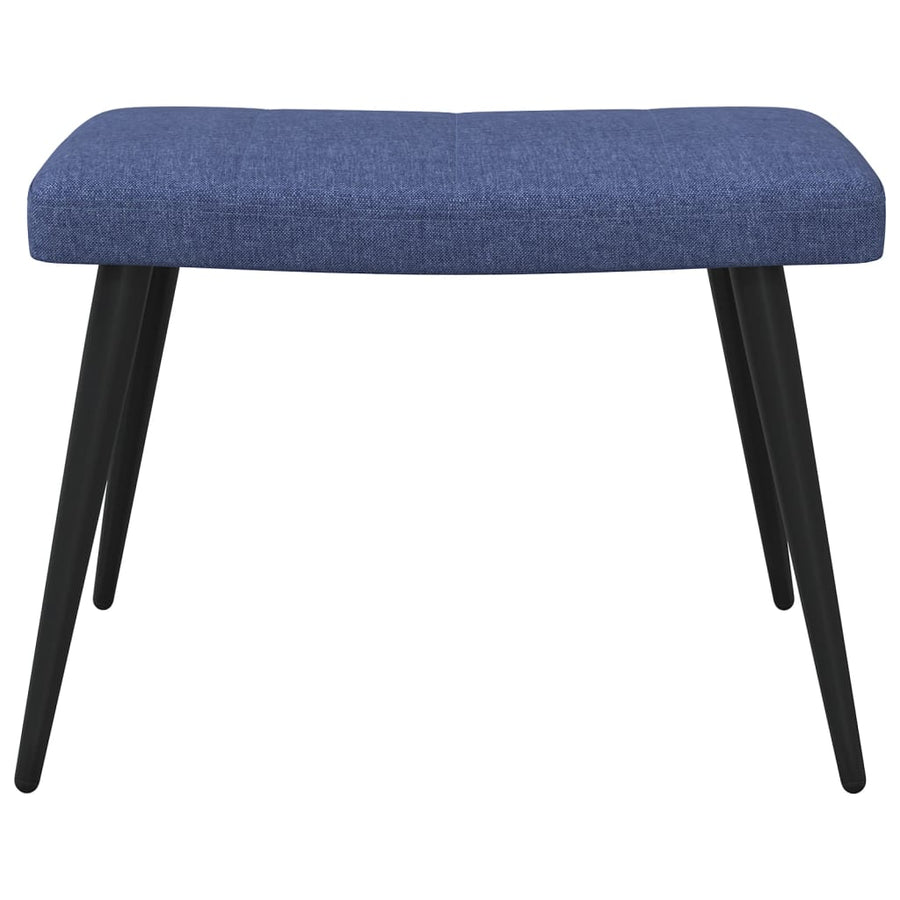 Relaxstoel Met Voetenbank Stof Blauw Met voetensteun