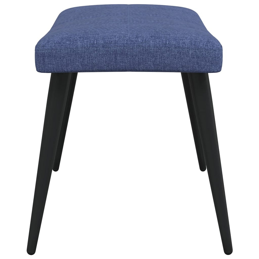 Relaxstoel Met Voetenbank Stof Blauw Met voetensteun