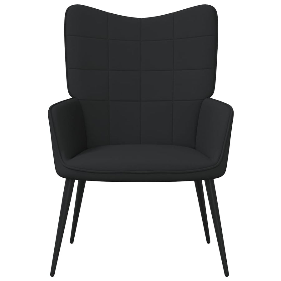 Relaxstoel Met Voetenbank Stof Zwart Met voetensteun