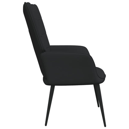 Relaxstoel Met Voetenbank Stof Zwart Met voetensteun
