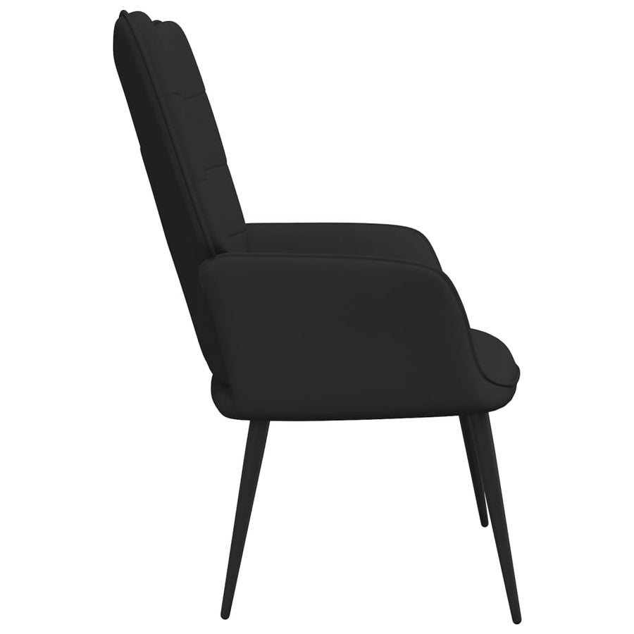Relaxstoel Met Voetenbank Stof Zwart Met voetensteun