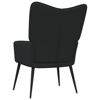 Relaxstoel Met Voetenbank Stof Zwart Met voetensteun