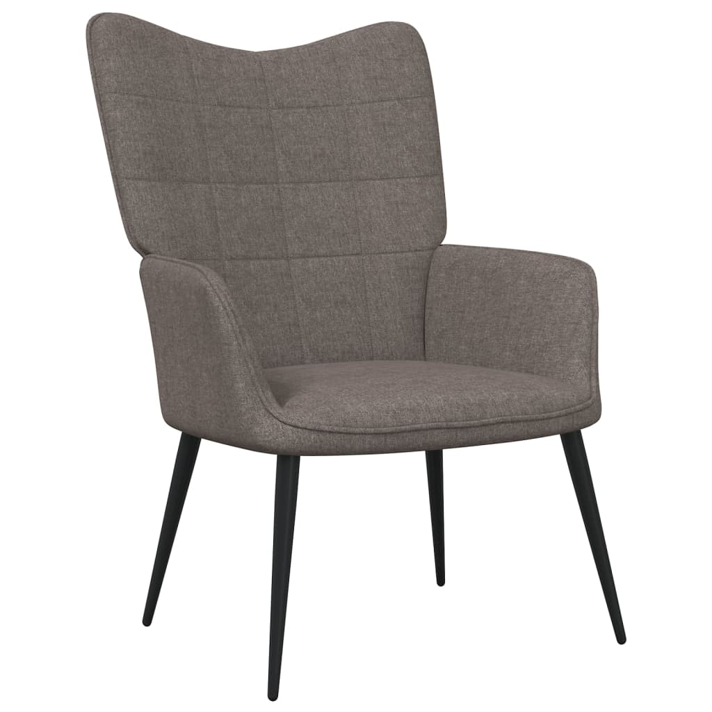 Relaxstoel Met Voetenbank Stof Taupe Met voetensteun