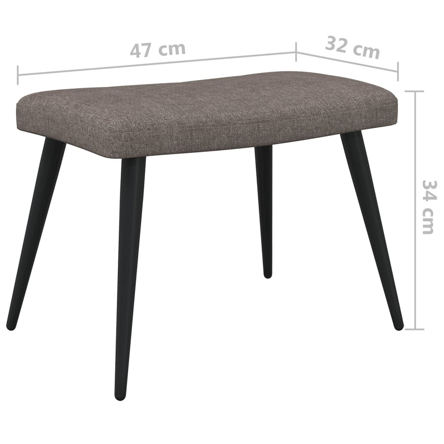 Relaxstoel Met Voetenbank Stof Taupe Met voetensteun
