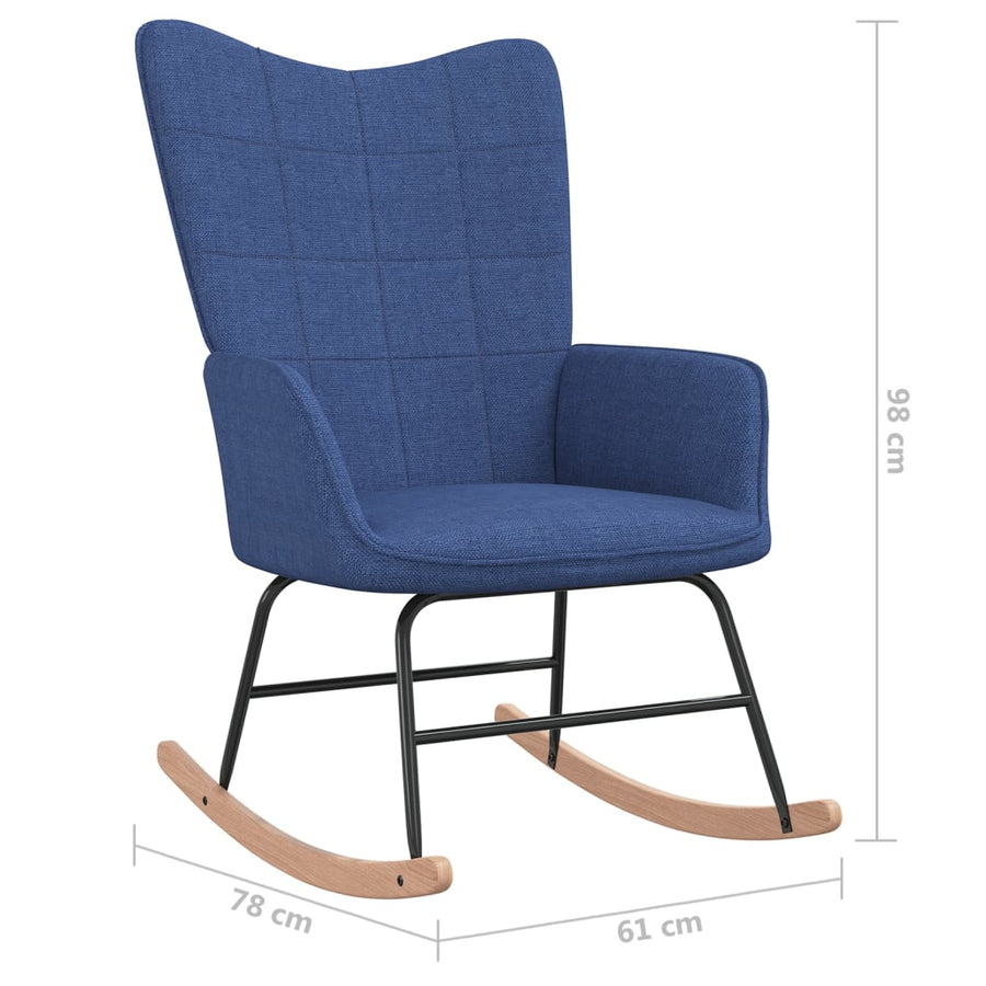 Schommelstoel stof blauw Blauw Zonder voetensteun