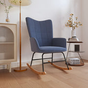 Schommelstoel stof blauw 61x78x98 cm