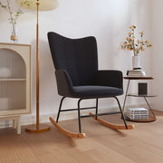 Schommelstoel stof zwart 61x78x98 cm