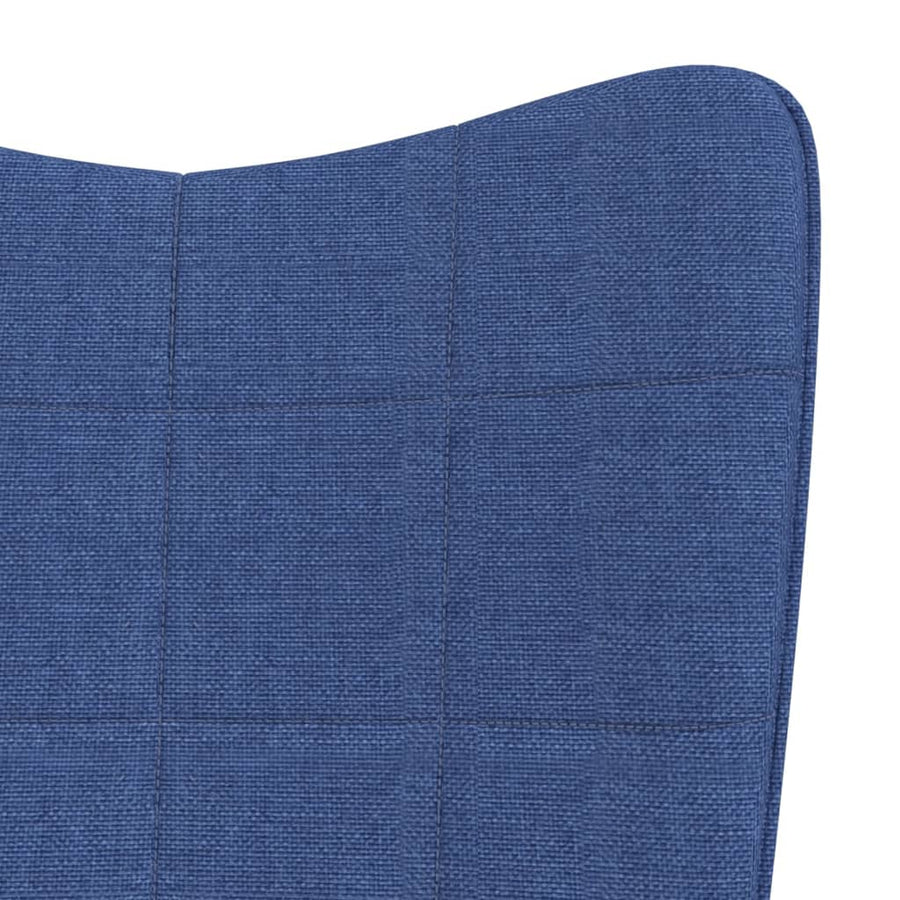 Schommelstoel met voetenbank stof blauw 1 Blauw
