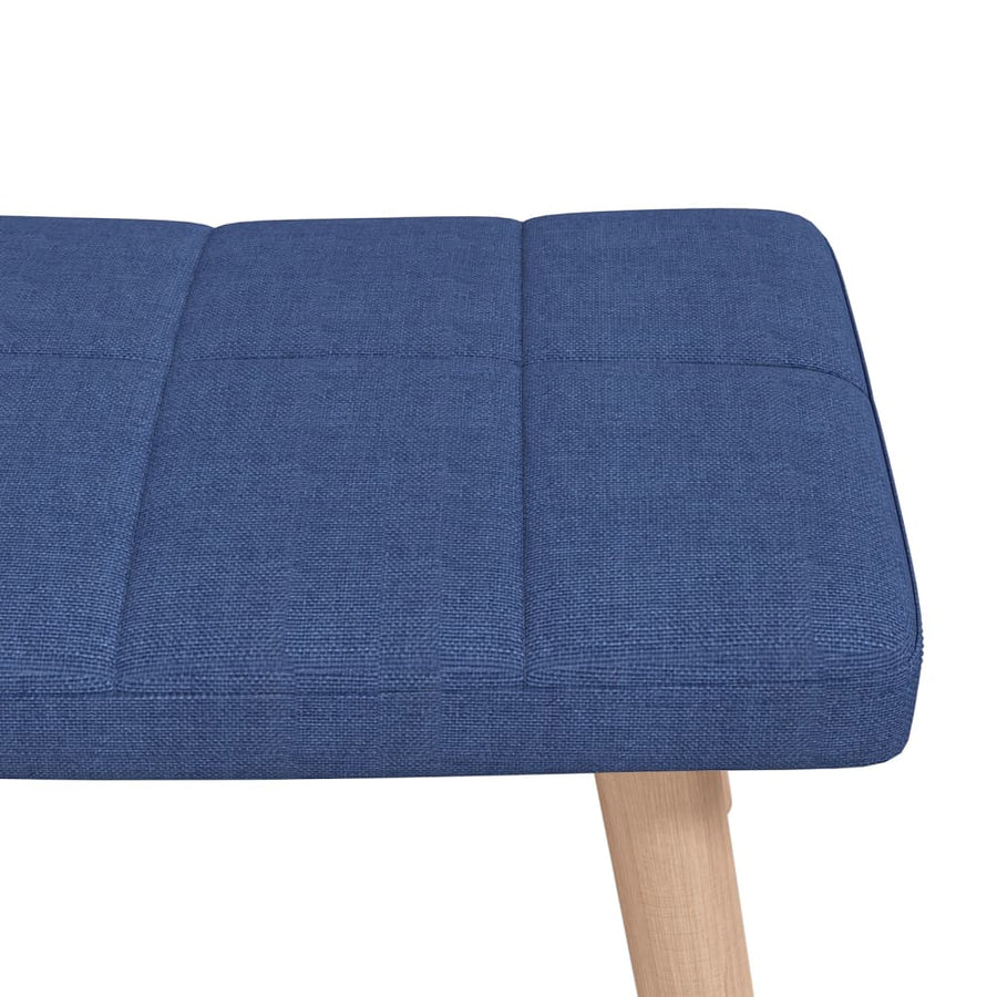 Schommelstoel met voetenbank stof blauw 1 Blauw