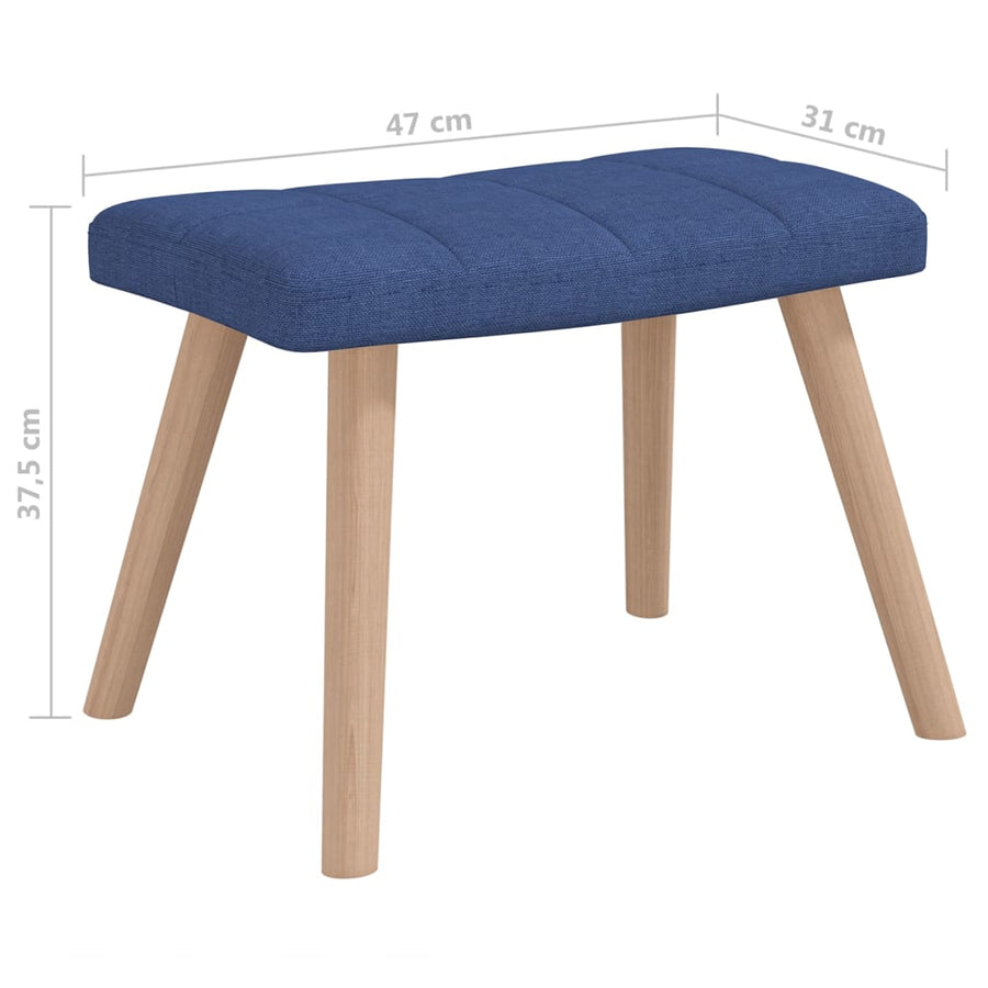 Schommelstoel met voetenbank stof blauw 1 Blauw