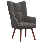 Relaxstoel fluweel donkergrijs 61,5x69x95,5 cm
