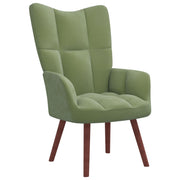 Relaxstoel fluweel lichtgroen 61,5x69x95,5 cm