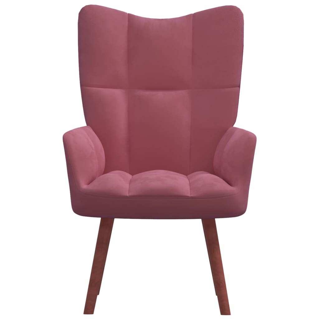 Relaxstoel Fluweel Roze Zonder voetensteun