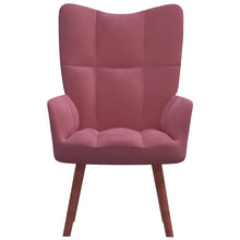 Relaxstoel Fluweel Roze Zonder voetensteun