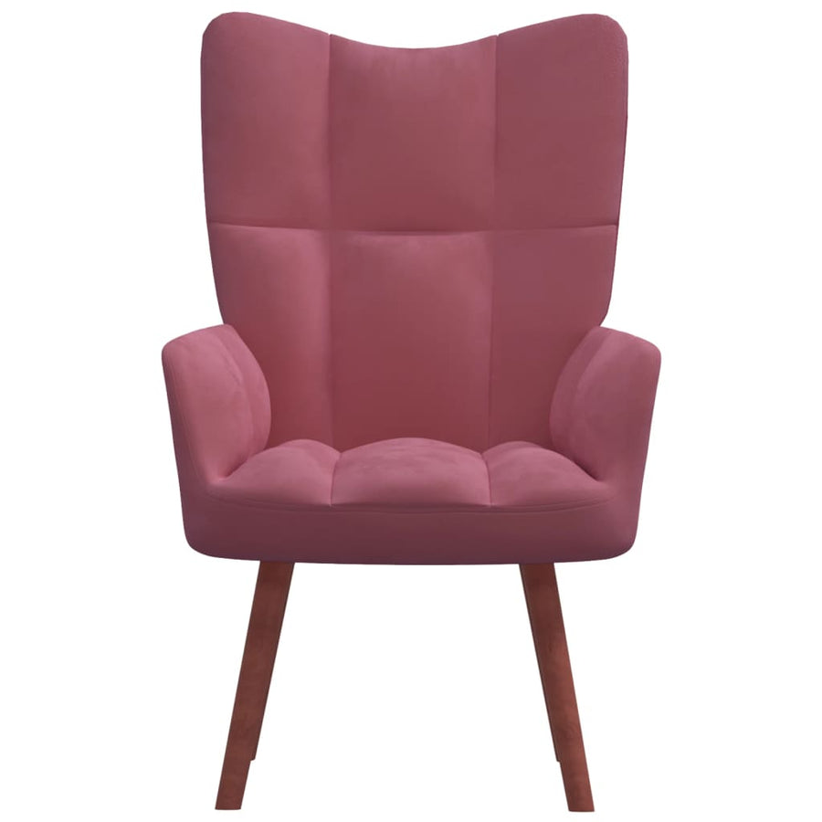 Relaxstoel Fluweel Roze Zonder voetensteun