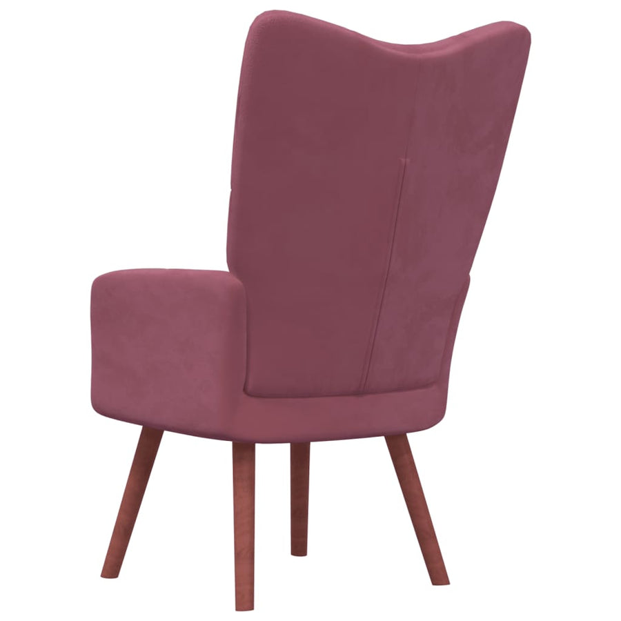 Relaxstoel Fluweel Roze Zonder voetensteun