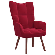 Relaxstoel fluweel wijnrood 61,5x69x95,5 cm