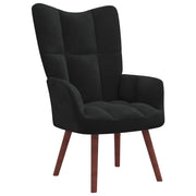 Relaxstoel fluweel zwart 61,5x69x95,5 cm