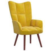 Relaxstoel fluweel mosterdgeel 61,5x69x95,5 cm