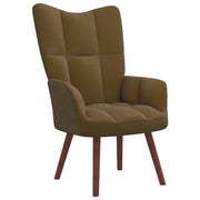 Relaxstoel fluweel bruin 61,5x69x95,5 cm