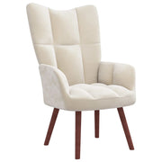 Relaxstoel fluweel crèmewit 61,5x69x95,5 cm