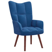 Relaxstoel fluweel blauw 61,5x69x95,5 cm