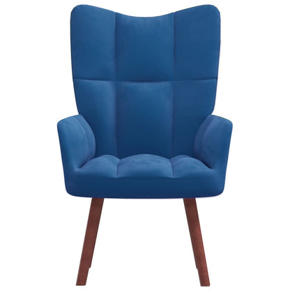 Relaxstoel Fluweel Blauw Zonder voetensteun