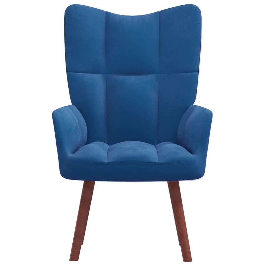 Relaxstoel Fluweel Blauw Zonder voetensteun