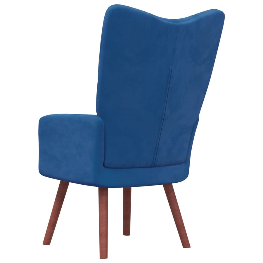 Relaxstoel Fluweel Blauw Zonder voetensteun