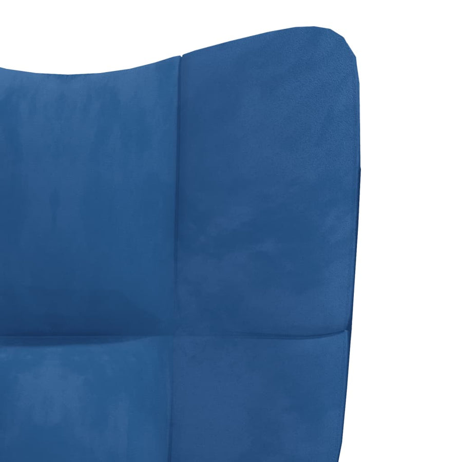 Relaxstoel Fluweel Blauw Zonder voetensteun