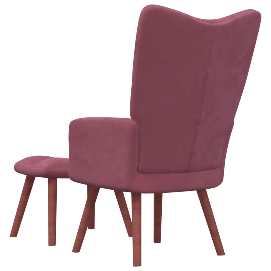 Relaxstoel Met Voetenbank Fluweel Roze Met voetensteun