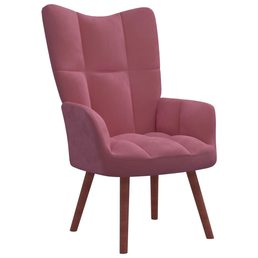 Relaxstoel Met Voetenbank Fluweel Roze Met voetensteun