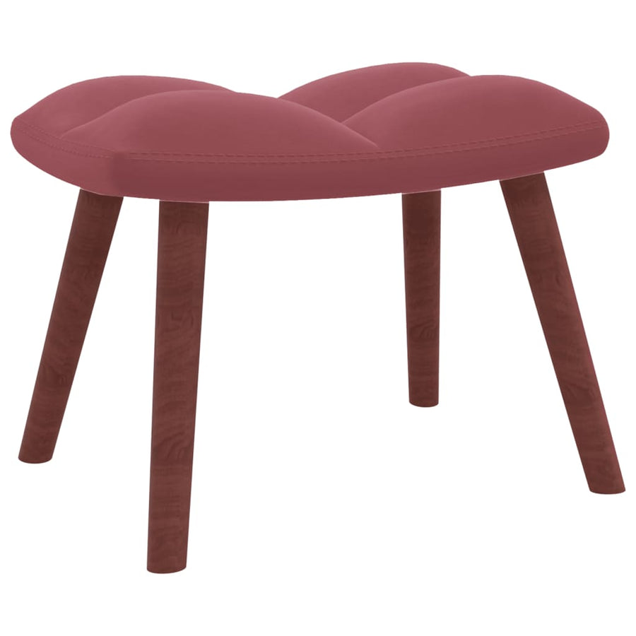 Relaxstoel Met Voetenbank Fluweel Roze Met voetensteun