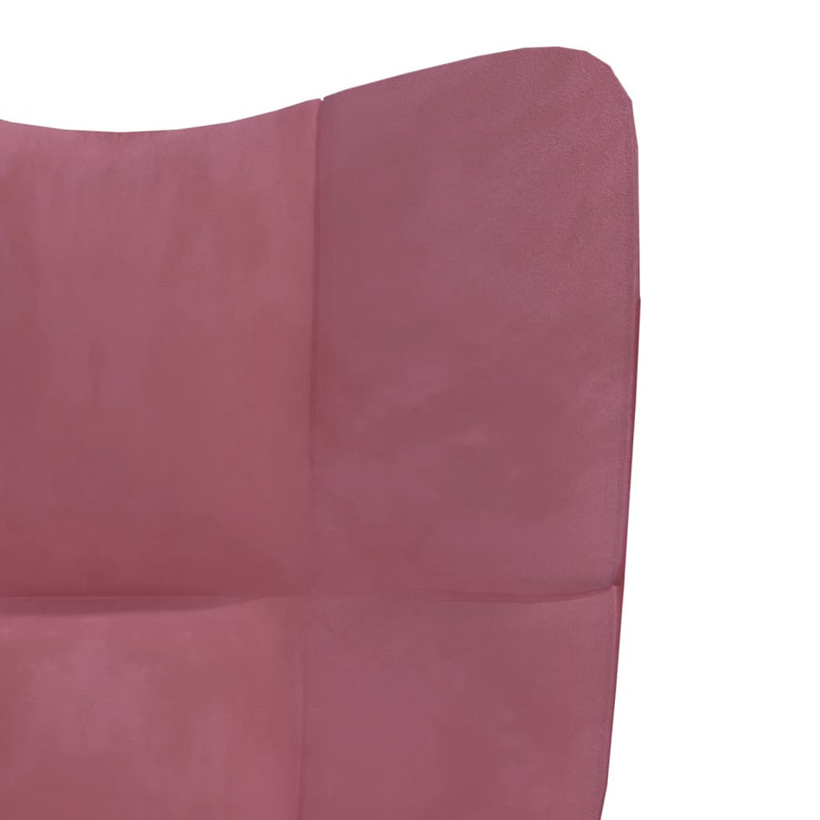 Relaxstoel Met Voetenbank Fluweel Roze Met voetensteun