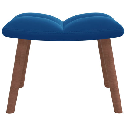 Relaxstoel Met Voetenbank Fluweel Blauw Met voetensteun