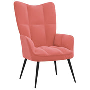 Relaxstoel fluweel roze 61x70x96.5 cm