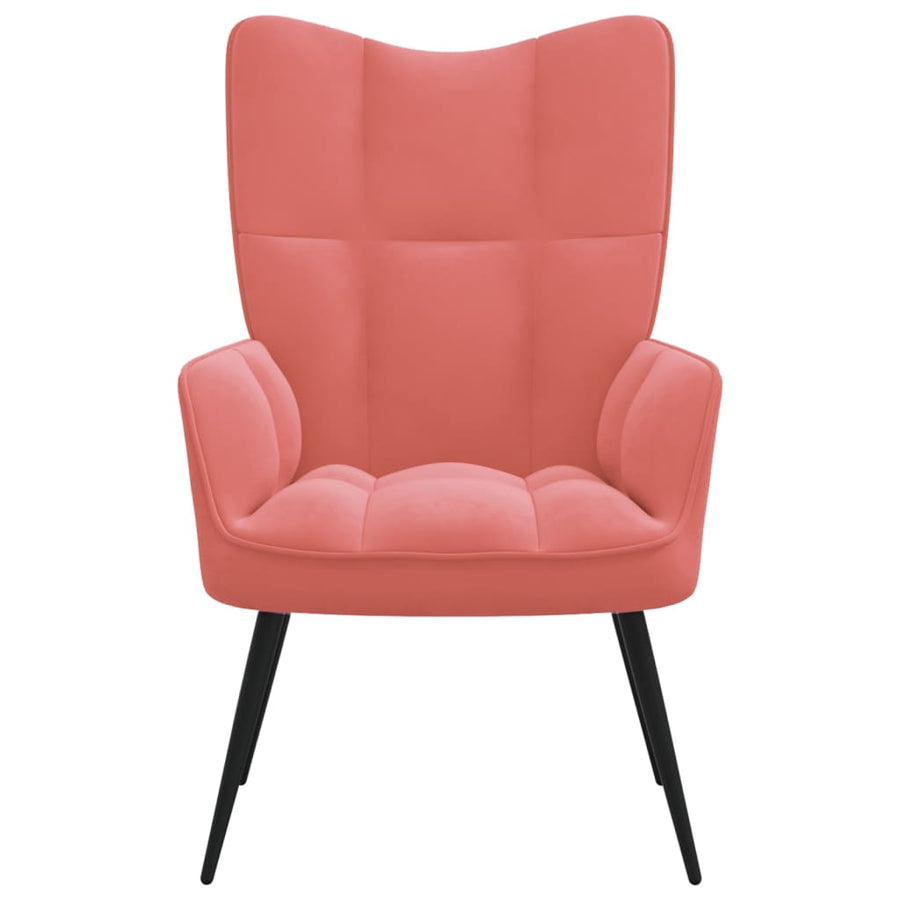 Relaxstoel Fluweel Roze 1 Zonder voetensteun
