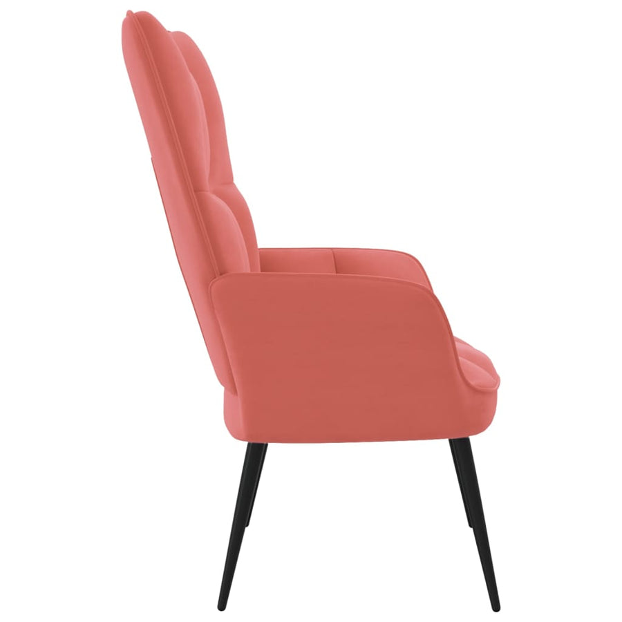 Relaxstoel Fluweel Roze 1 Zonder voetensteun