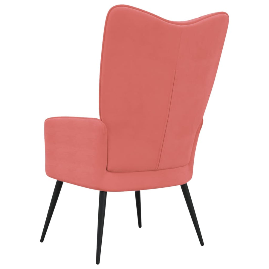 Relaxstoel Fluweel Roze 1 Zonder voetensteun