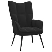 Relaxstoel fluweel zwart 61x70x96,5 cm