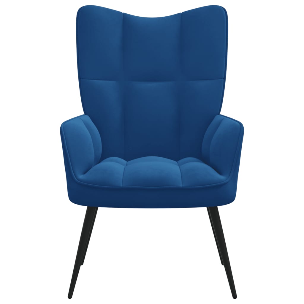 Relaxstoel fluweel blauw 1 Blauw
