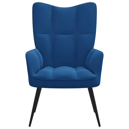 Relaxstoel fluweel blauw 1 Blauw