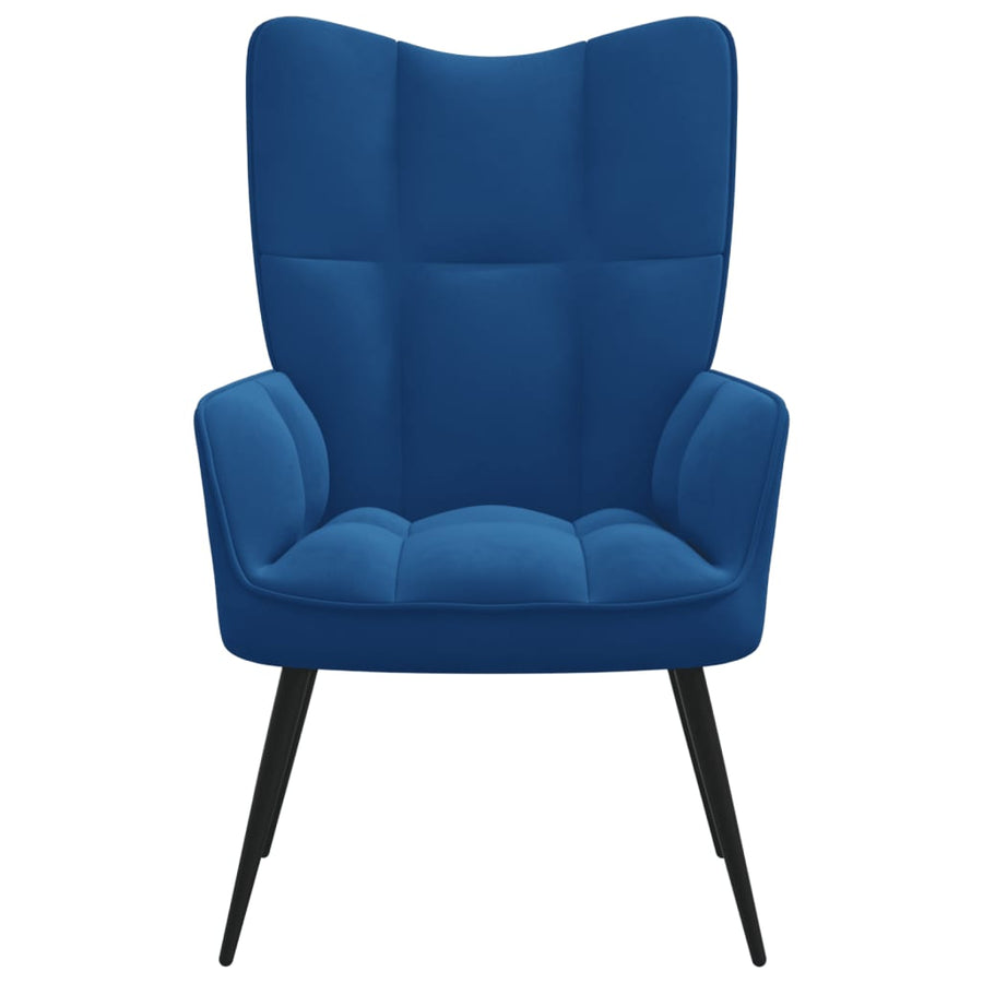 Relaxstoel fluweel blauw 1 Blauw