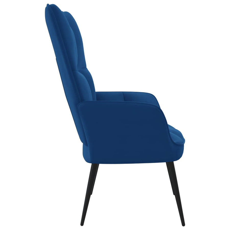 Relaxstoel fluweel blauw 1 Blauw